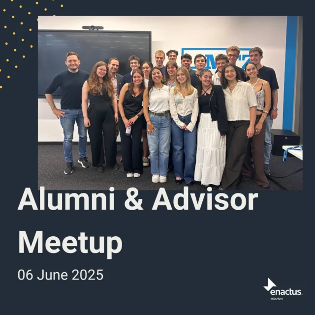 We had an amazing evening together with some of our alumni and advisors on the 6th of June! 🚀

We met up at the @mtz_techhub to talk about what has been going on at Enactus Munich, as well as to pitch our projects @buddy.mcn, Evolve, @glassicwater, Mavuno.Capital, @fasoleo.muc, @techdalogermany 

After receiving valuable feedback and ideas from our guests, which we will use for our projects. A pause with pizza, and delicious lemonade from @hachenburger was also in our agenda 🍕🍋

Thank you to everyone who came and especially to our guests Laura Korfmann, Robert R. Richter, and Nicolas David for stopping by!

#enactusmunich #oneenactusgermany #makeanimpact
